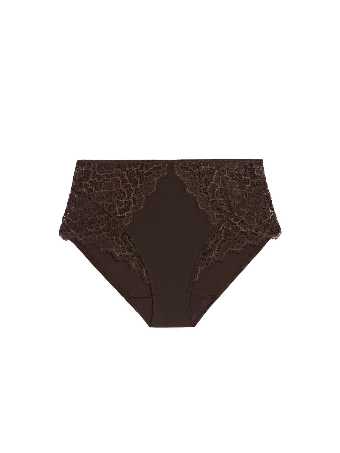 Taillen-Slip mit hohem Bund - Kakao