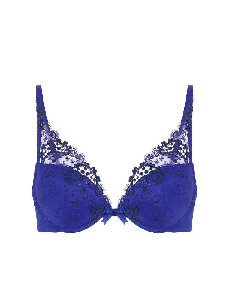 Plunge-Push-up-BH - Elektrisch-Blau