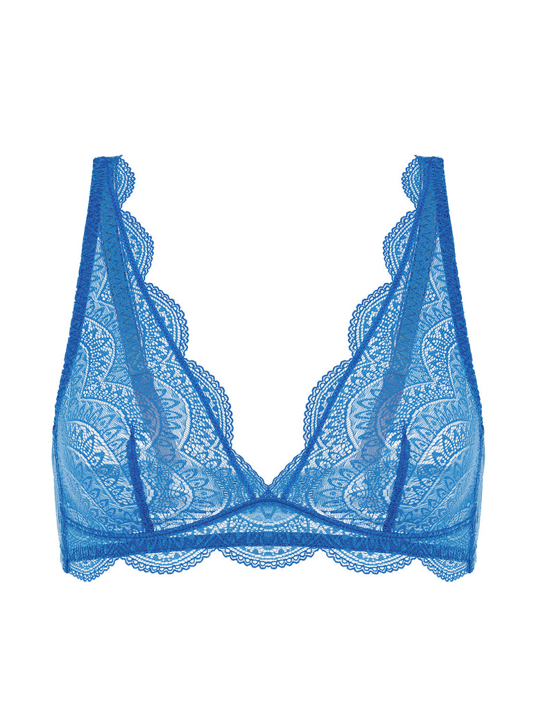 Weicher Triangel-BH mit Softcup - Vergissmeinnichtblau