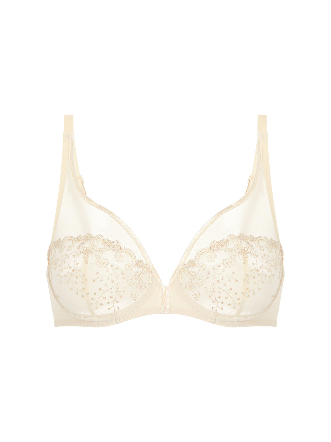 Triangel-BH, umschließend, mit tiefem Dekollet - Topaz Beige