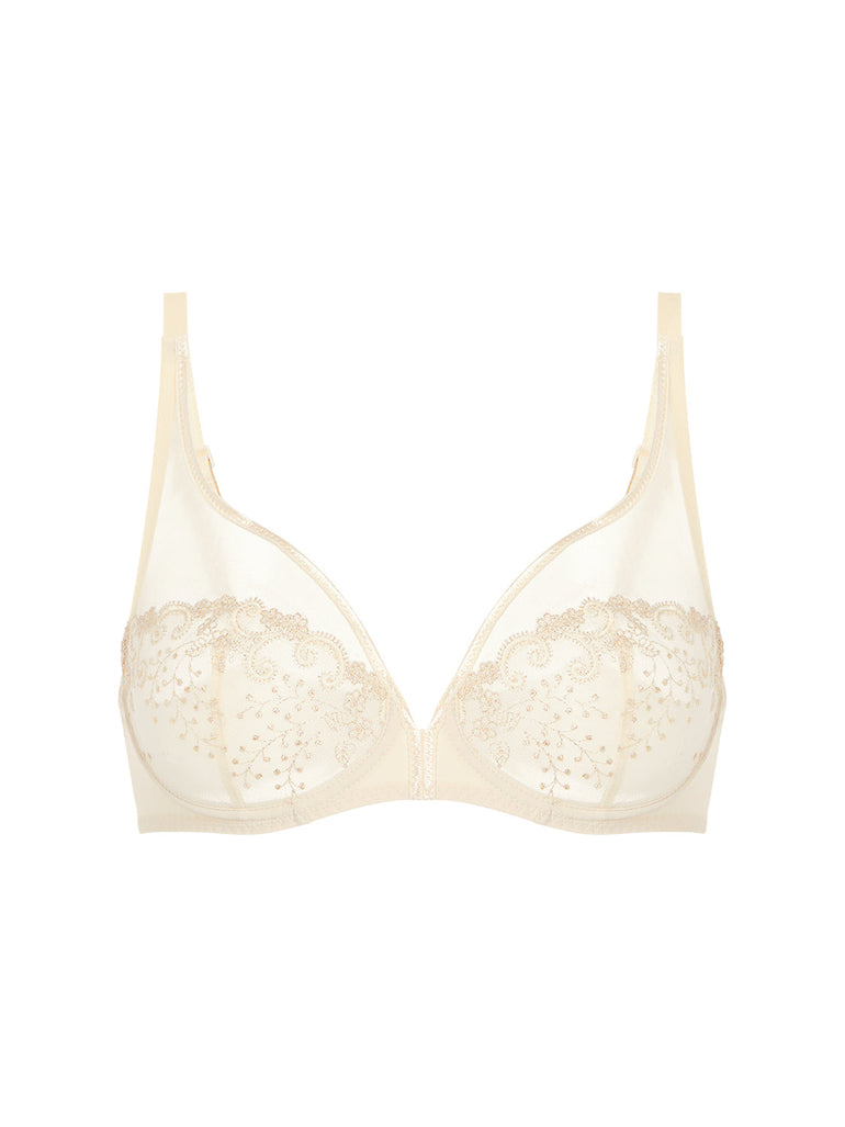 Triangel-BH, umschließend, mit tiefem Dekollet - Topaz Beige