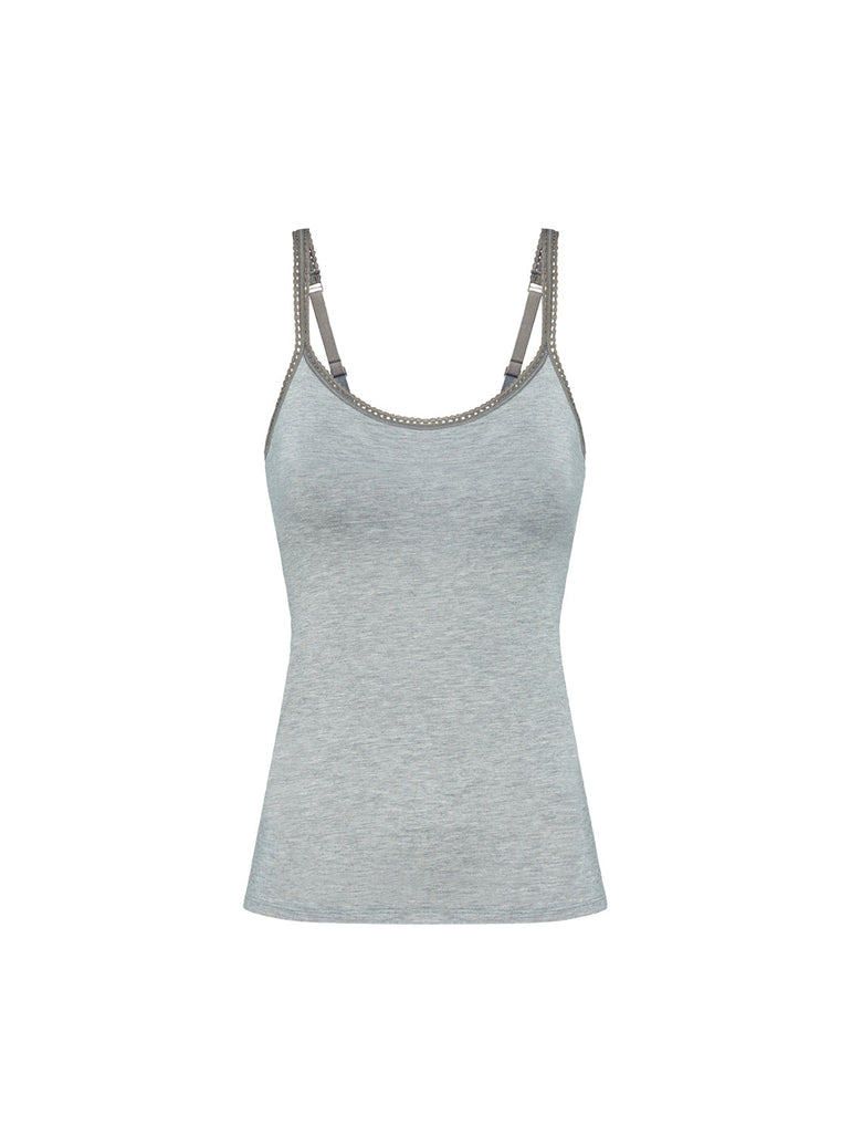 Top - Meliertes Grau