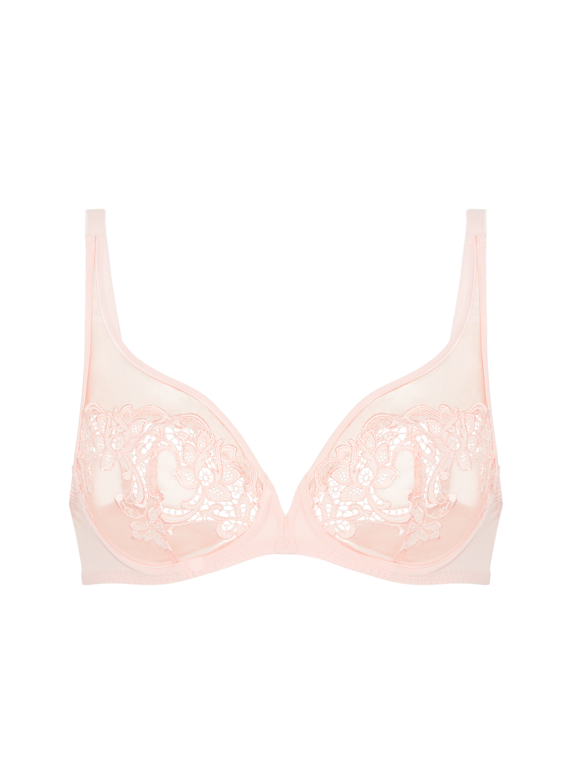 Bügel-BH mit tiefem Ausschnitt - Rosa-Nude