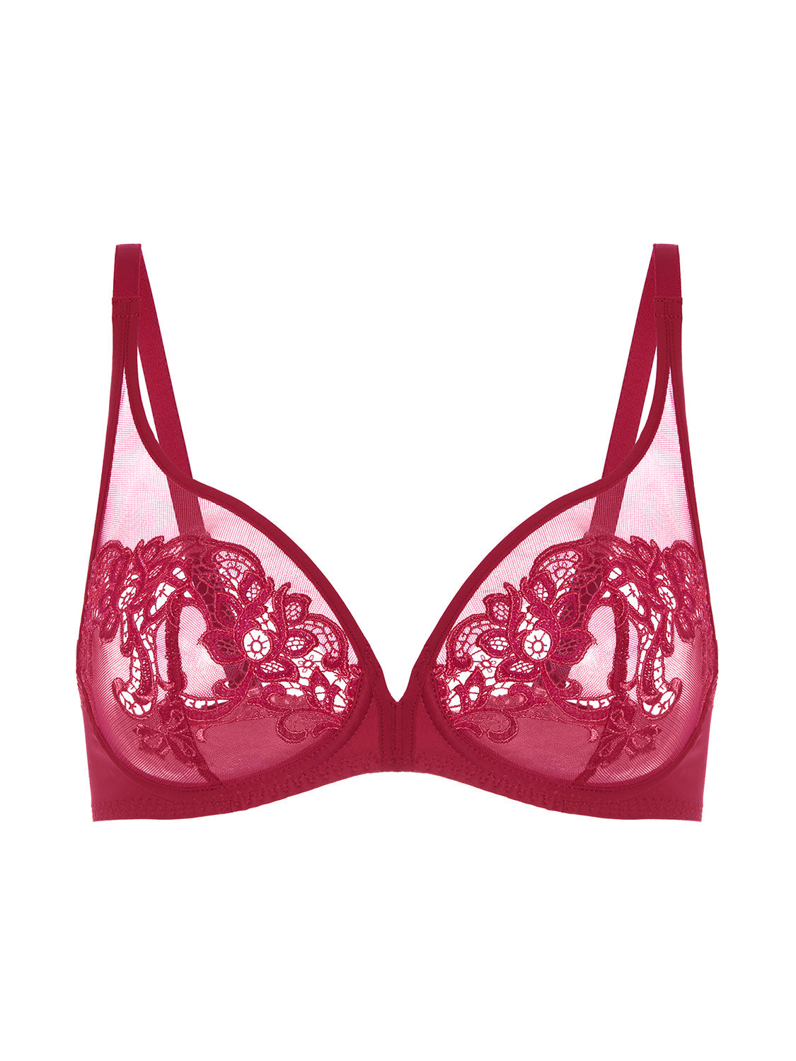 Bügel-BH mit tiefem Ausschnitt - Lippenstift