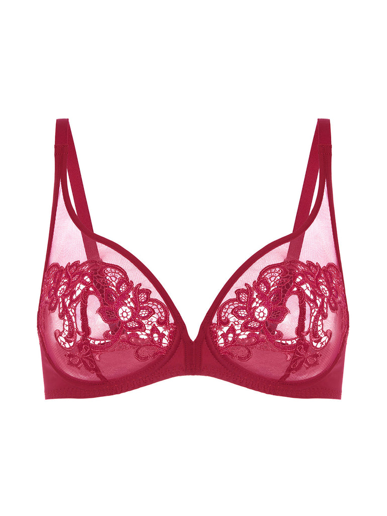 Bügel-BH mit tiefem Ausschnitt - Lippenstift