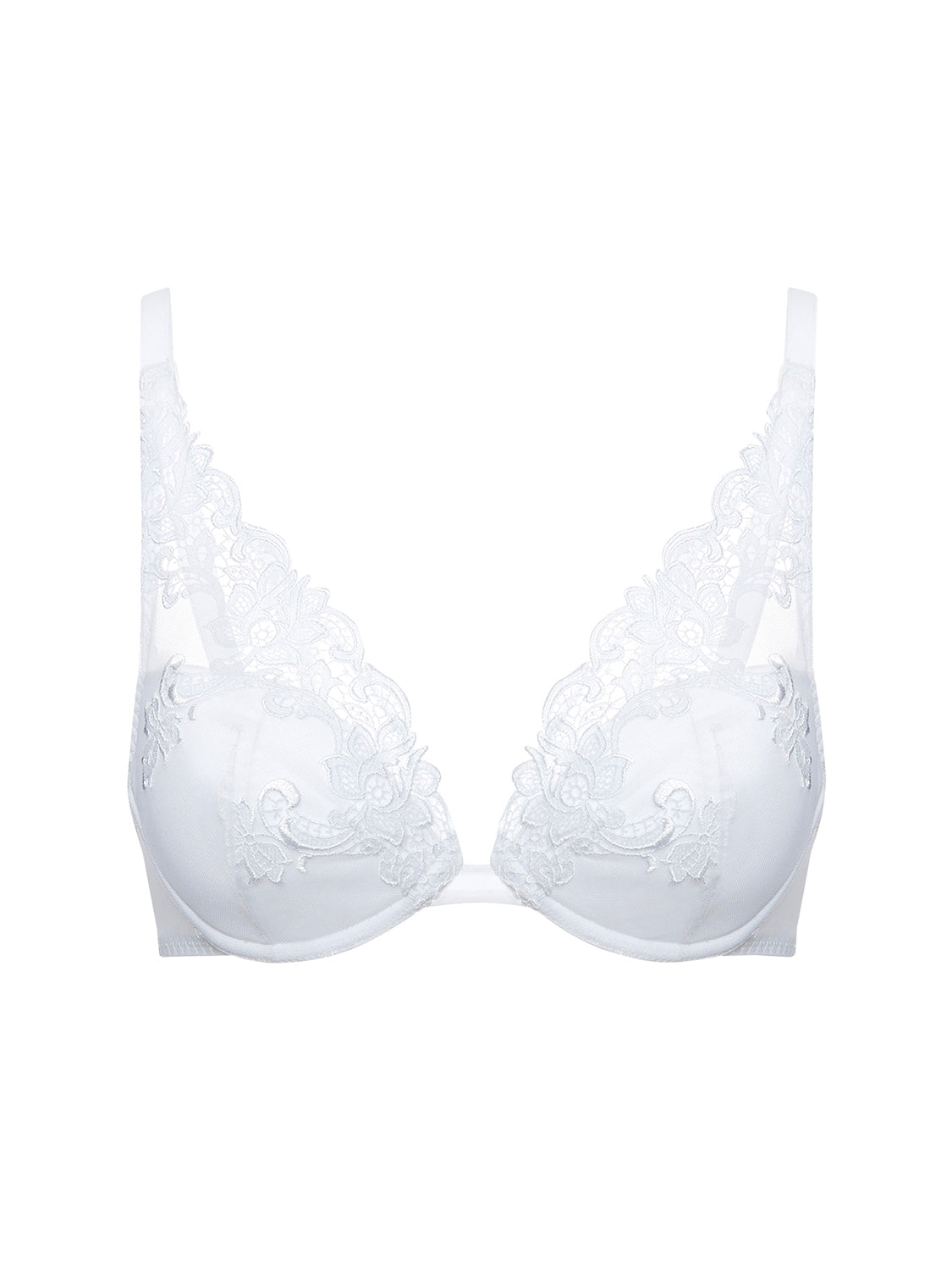 Push-up-BH mit tiefem Dekolleté - Weiß