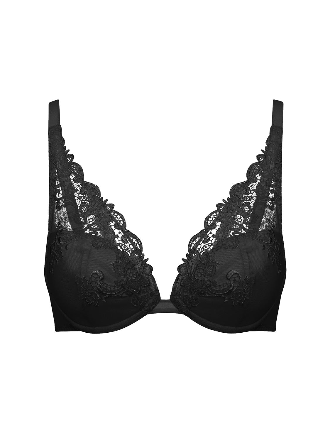Push-up-BH mit tiefem Dekolleté - Schwarz