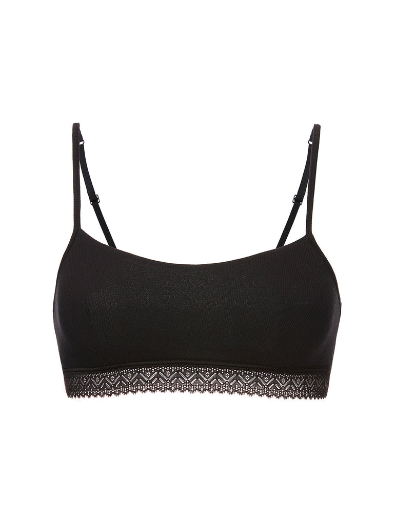 Weicher Triangel-BH mit Softcup - Schwarz