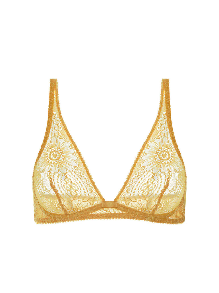 Weicher Triangel-BH mit Softcup - Goldgelb