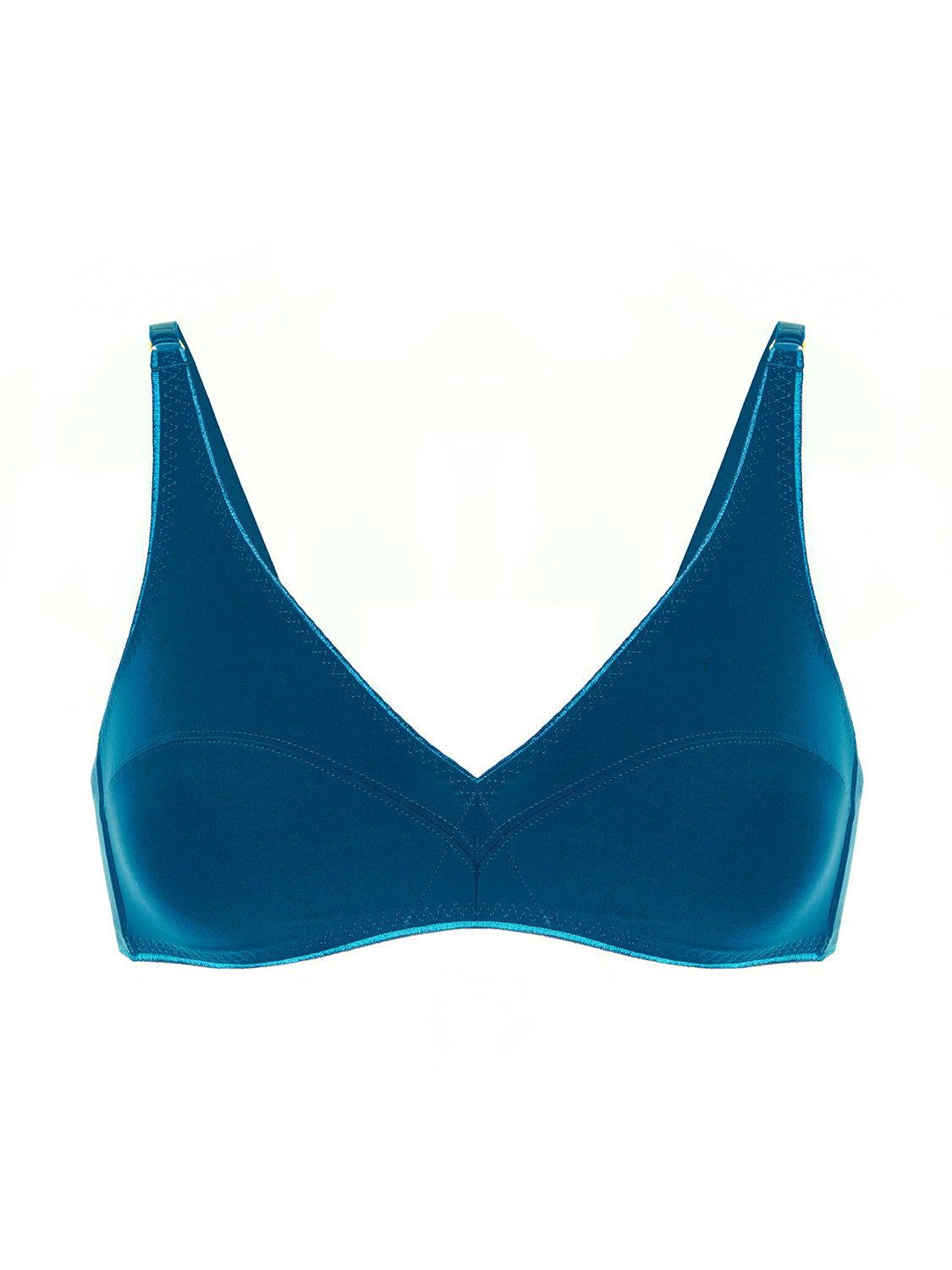 Bügelloser Triangel-BH - Poseidonblau