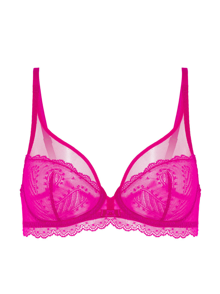 Bügel-BH mit tiefem Ausschnitt - Hibiskusrosa