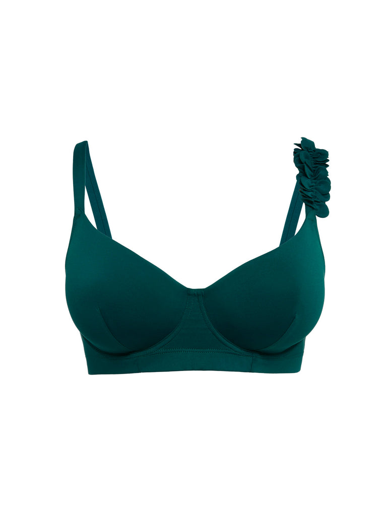 Bikini-Oberteil mit Bügeln. - Smaragdgrün