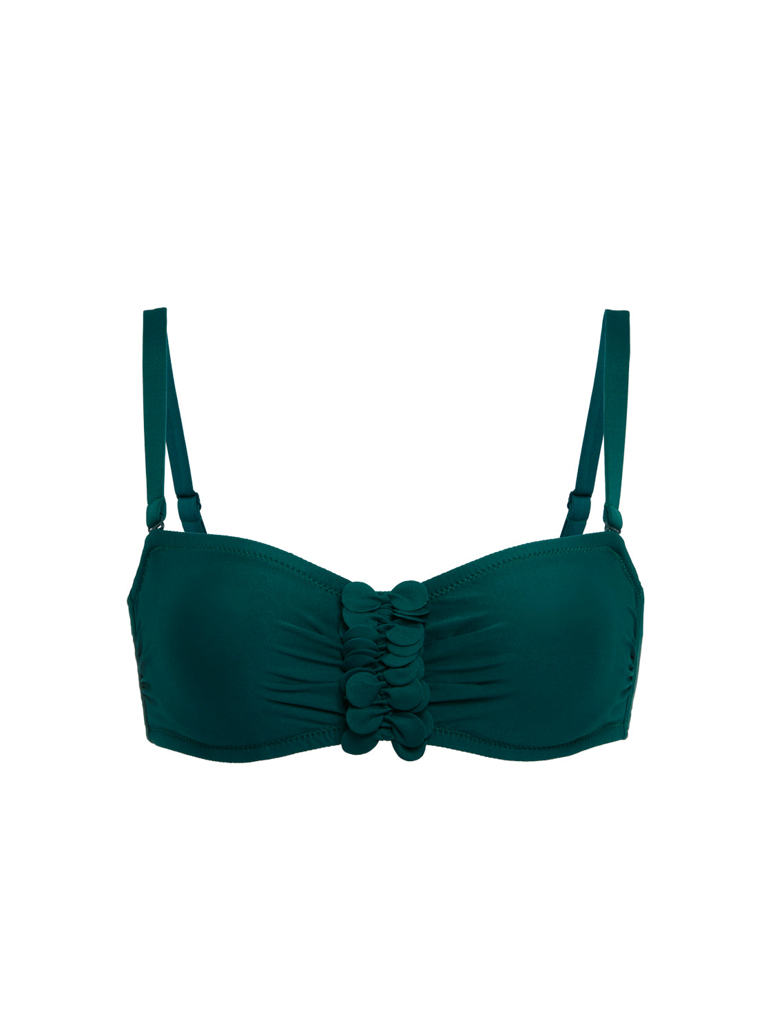 Bandeau-Bikini-Top mit Bügeln. - Smaragdgrün