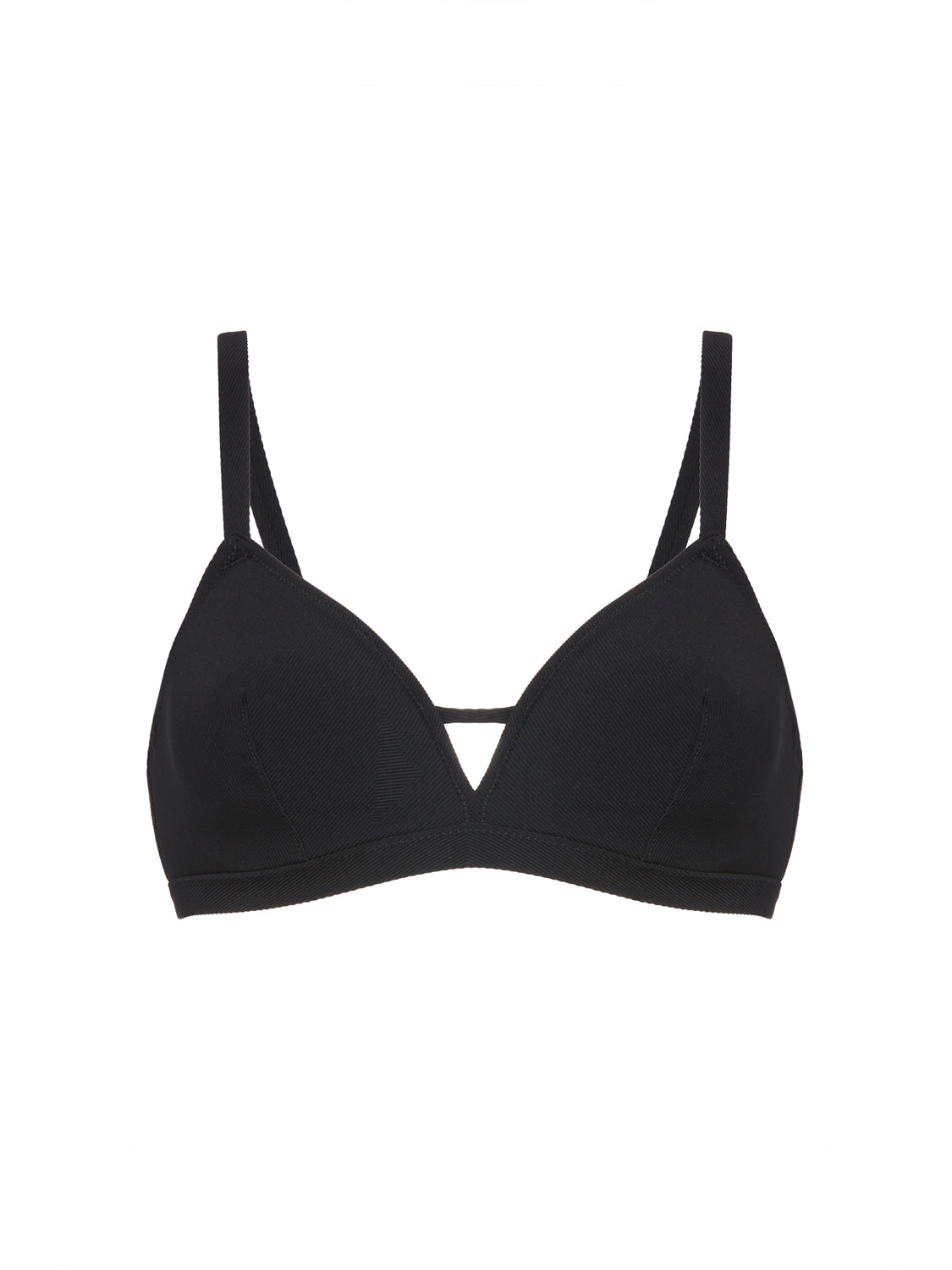 Triangel-Bikinioberteil mit verdeckten Bügeln - Schwarz