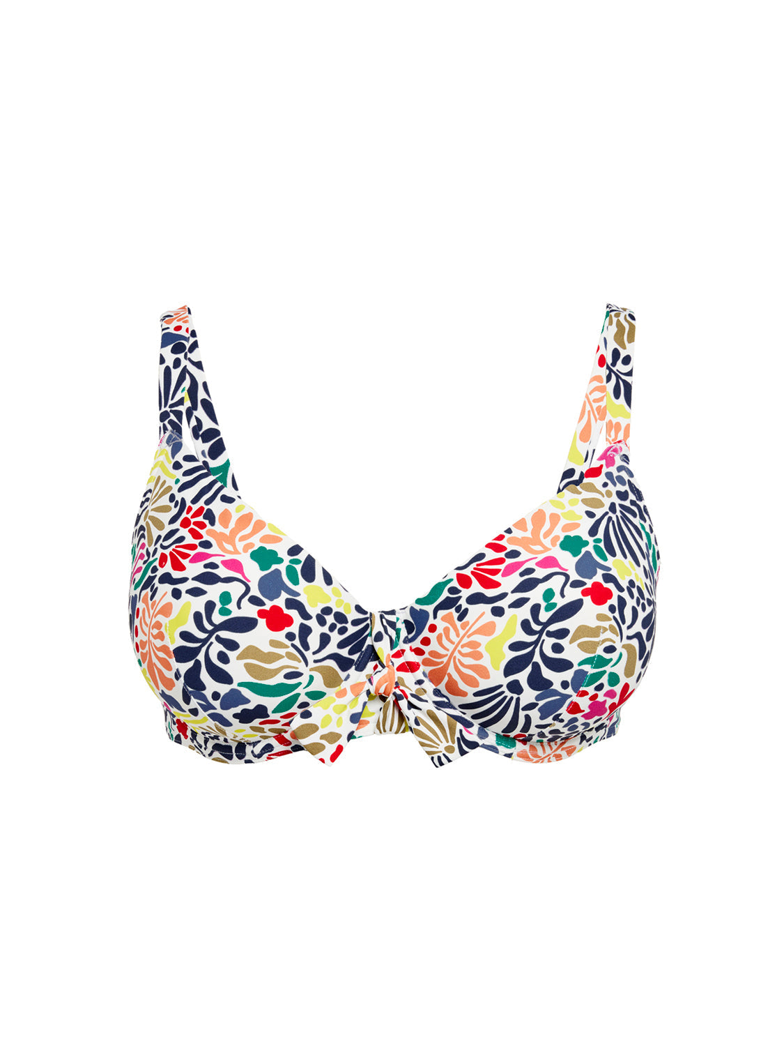 Bikinioberteil mit Bügel - Tropico-Print Weiß
