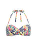 Bandeau-Bikinioberteil mit Schalen - Tropico-Print Weiß