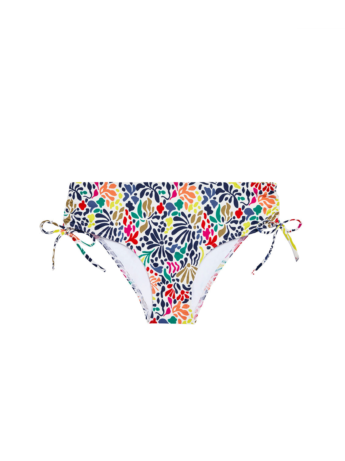 High-Waist-Bikinihose - Tropico-Print Weiß