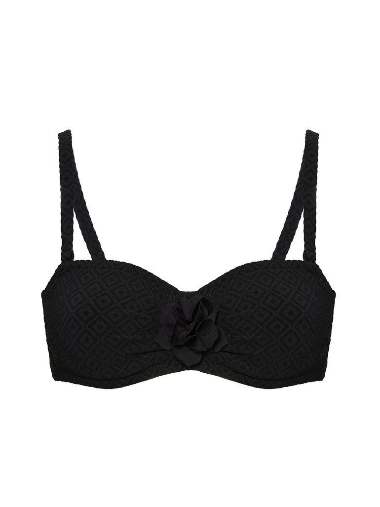 Bandeau-Bikini-Top mit Bügeln. - Schwarz
