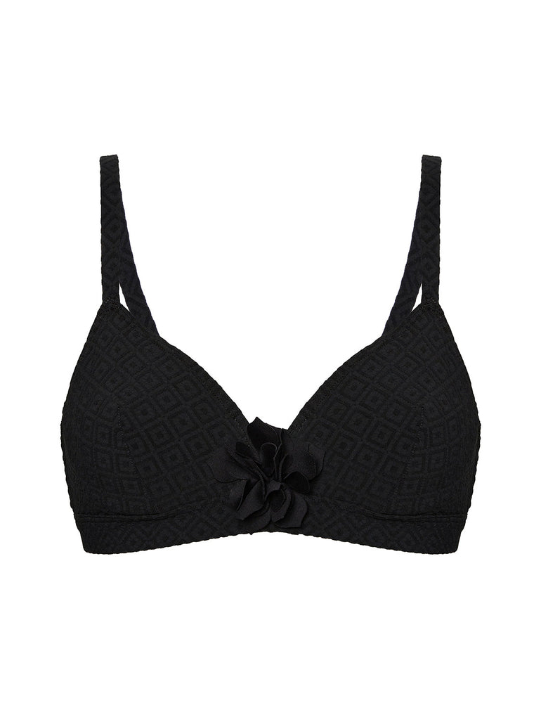 Triangel-Bikini mit Bügel - Schwarz