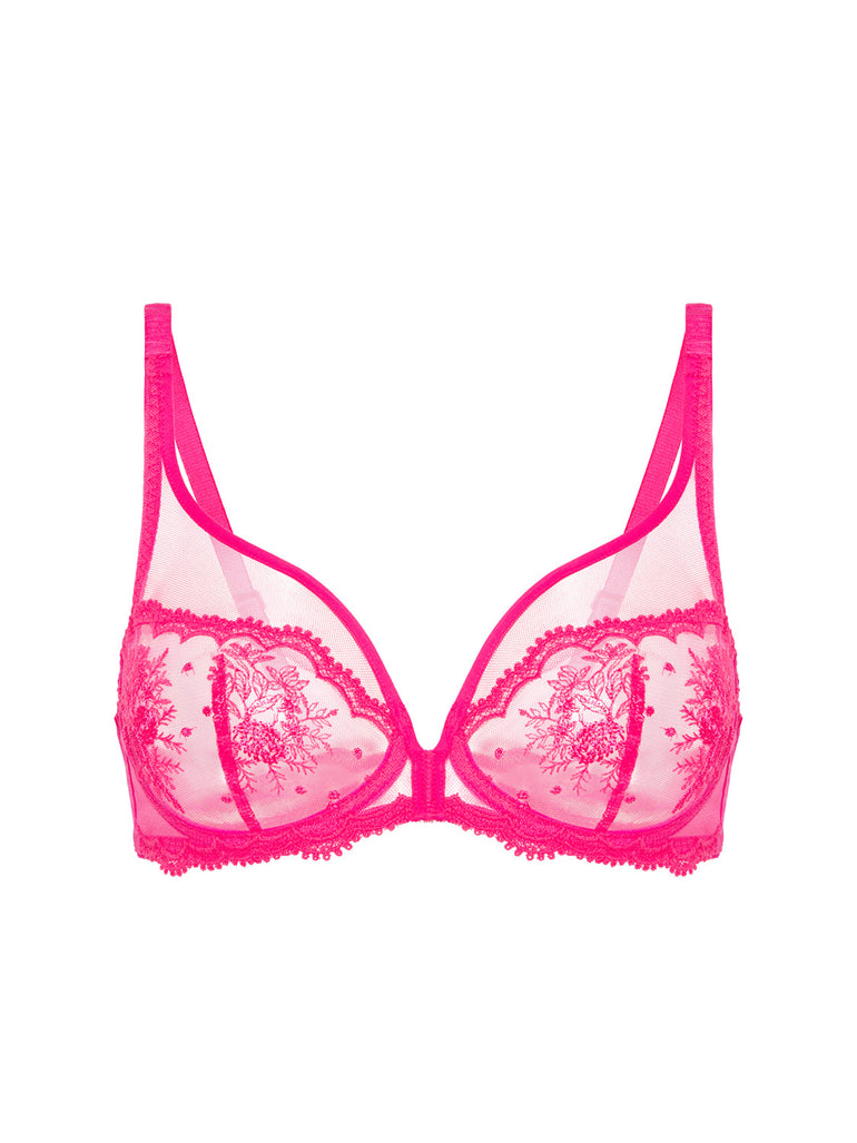 Bügel-BH mit tiefem Ausschnitt - Disco-Pink