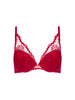 Push-up-BH mit tiefem Dekolleté - Opernrot