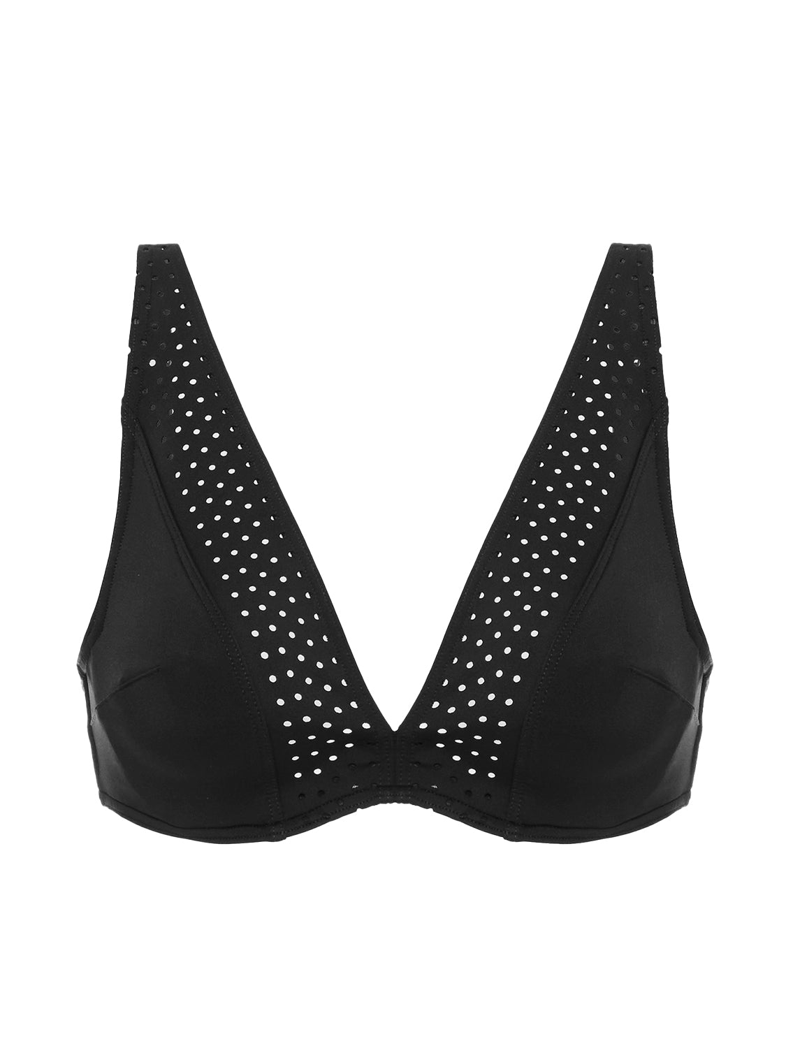 Triangel-Bikini mit bügelosem halt- Schwarz