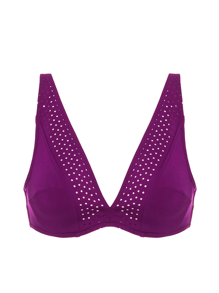 Triangel-Bikini mit bügelosem halt- Brombeere
