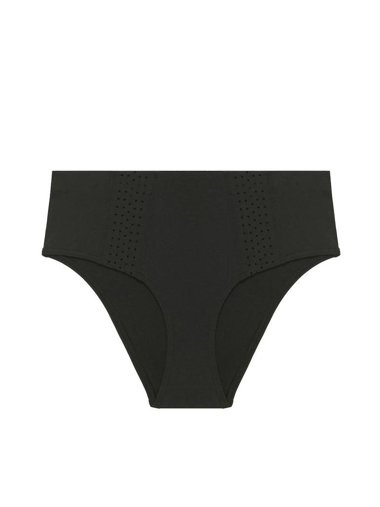Bikini-Slip mit hohem Bund. - Schwarz
