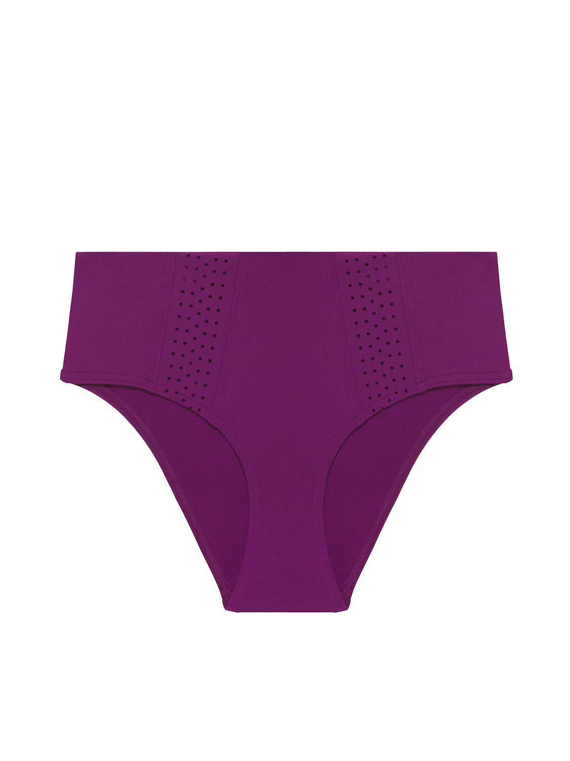 Bikini-Slip mit hohem Bund. - Brombeere
