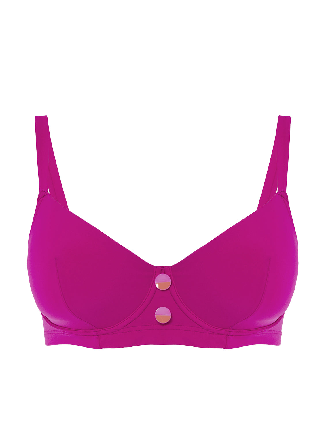 Bikini-Oberteil mit Bügeln. - Hibiskusrosa