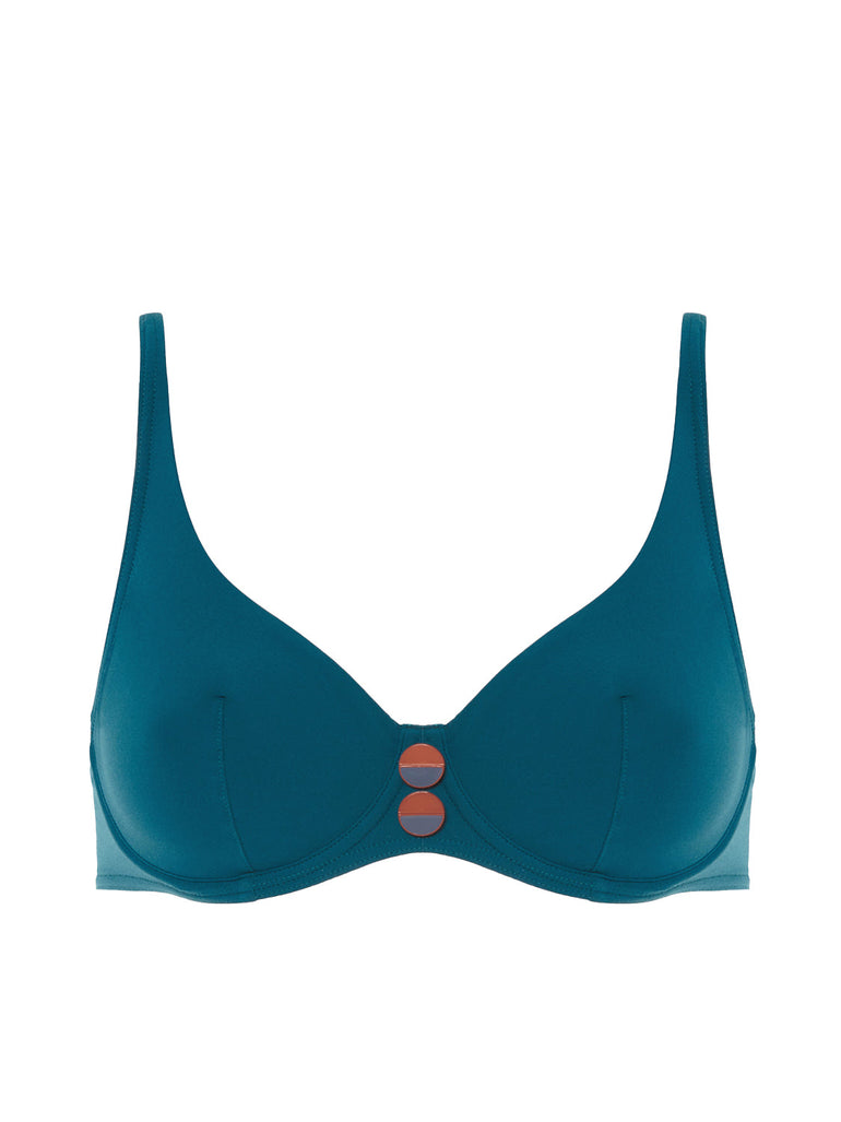 Tief ausgeschnittener Bügel-BH - Mystery-Blue