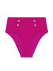 Bikini-Slip mit hohem Bund. - Hibiskusrosa