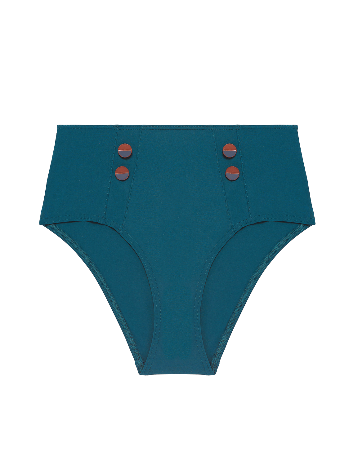 Bikini-Slip mit hohem Bund. - Mystery-Blue