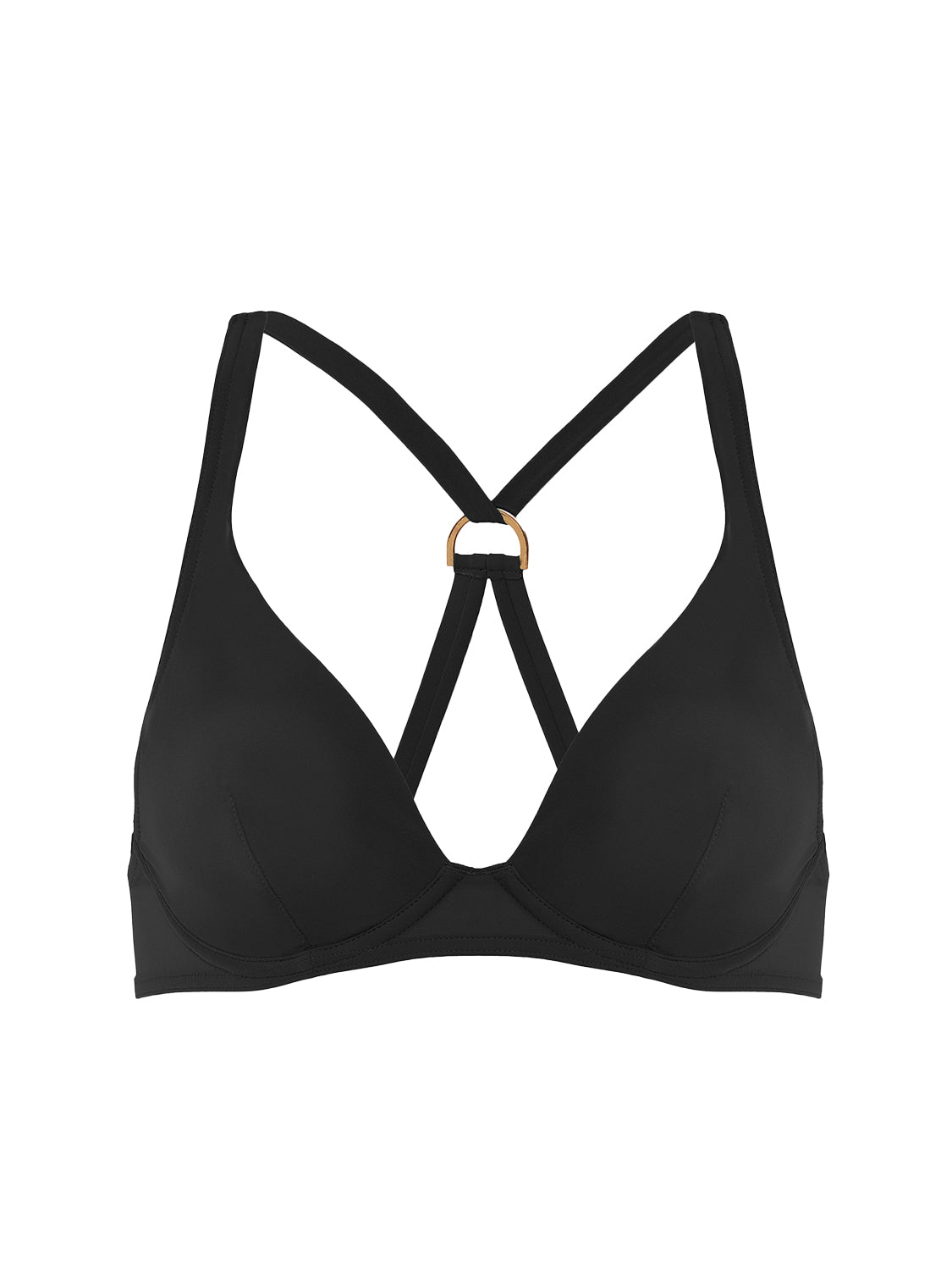 Triangel-Bikini mit bügelosem halt- Schwarz