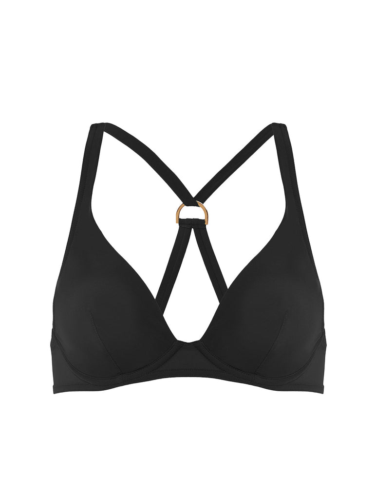 Triangel-Bikini mit bügelosem halt- Schwarz