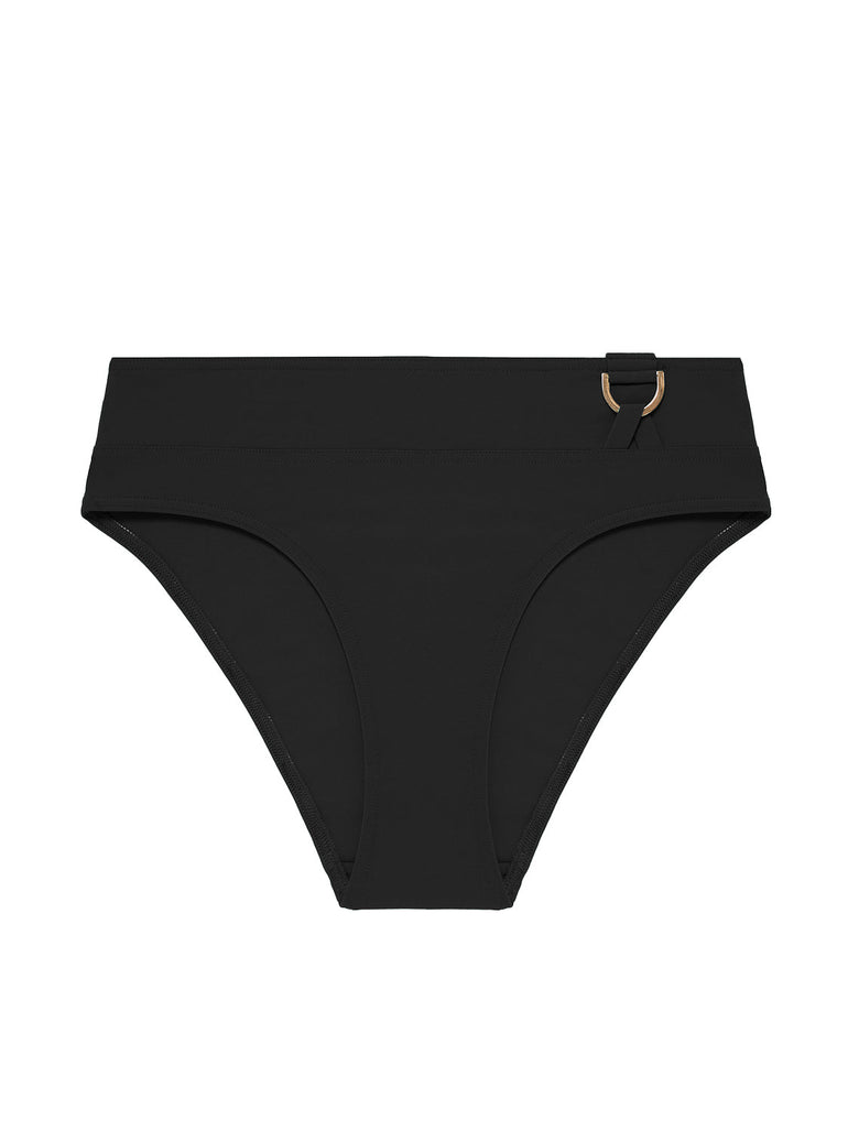 Bikini-Slip mit hohem Bund. - Schwarz