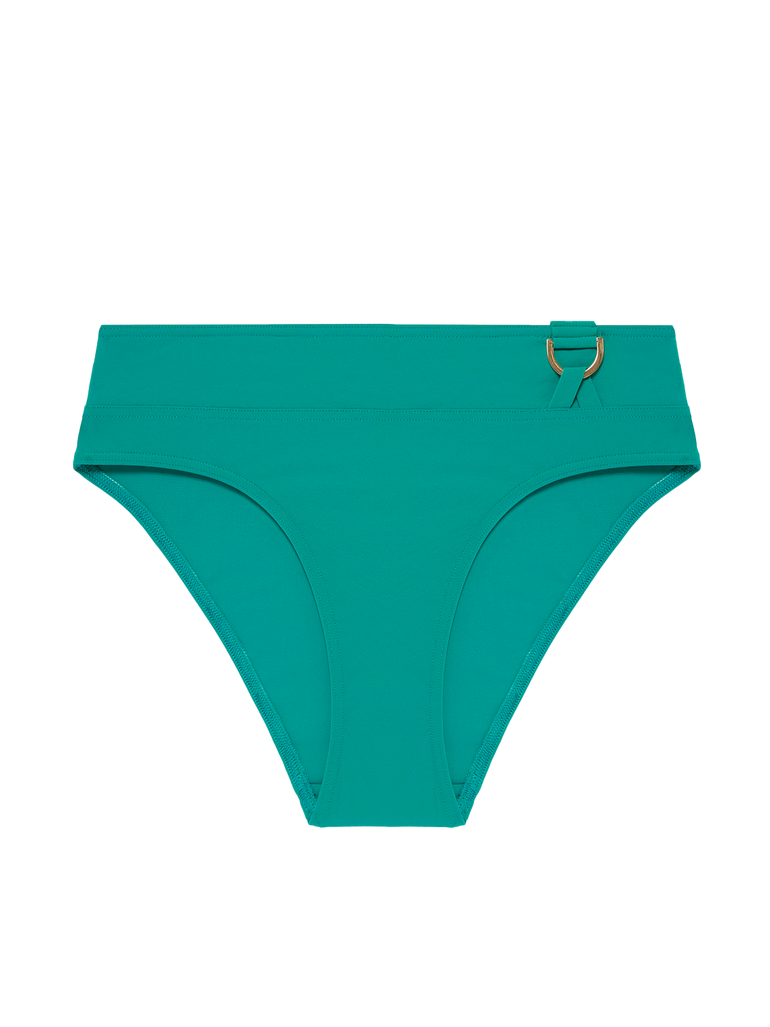 Bikini-Slip mit hohem Bund. - Wasserfallgrün