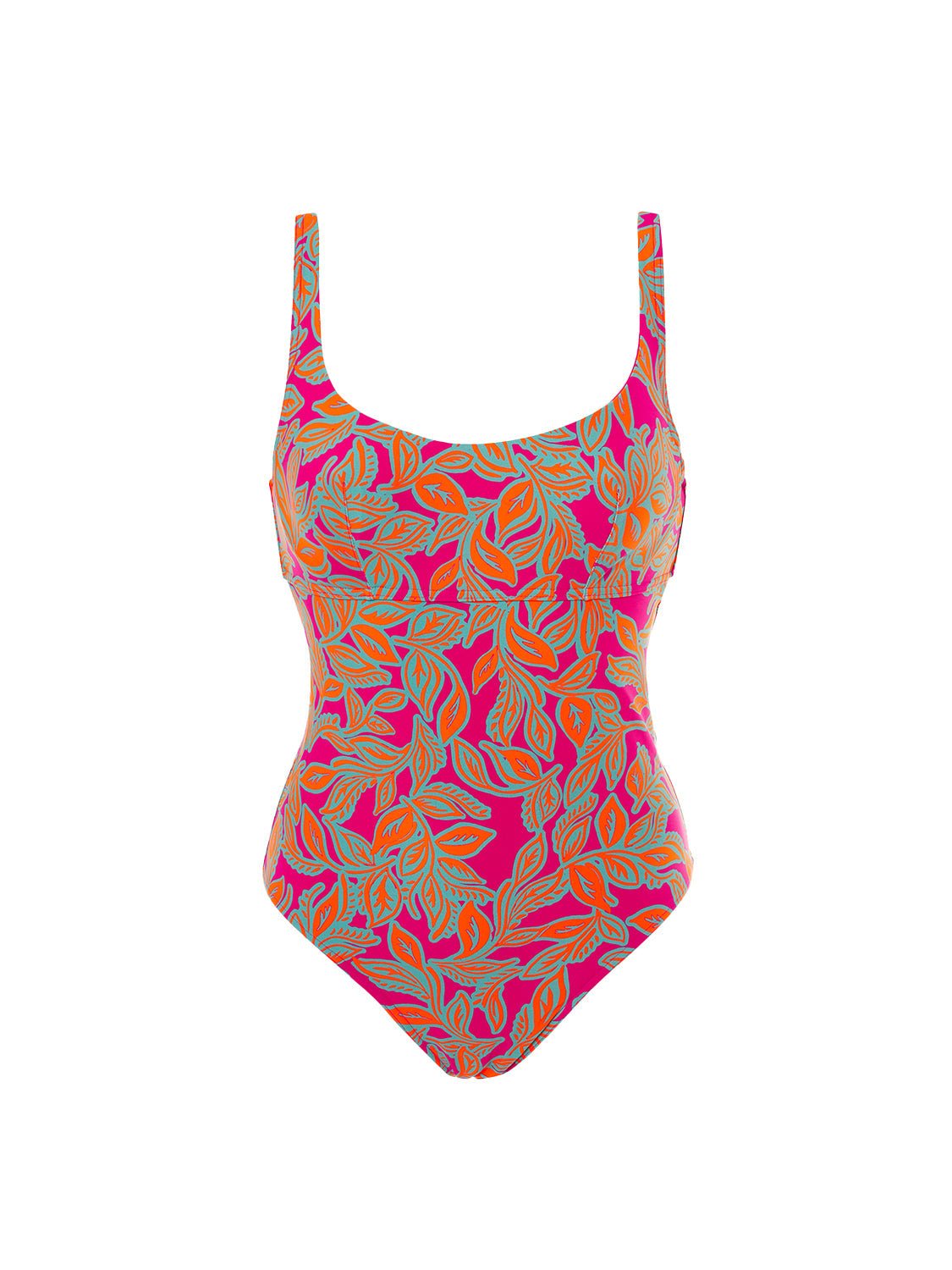 Badeanzug mit Bügeln. - Menara-Rosa-Print
