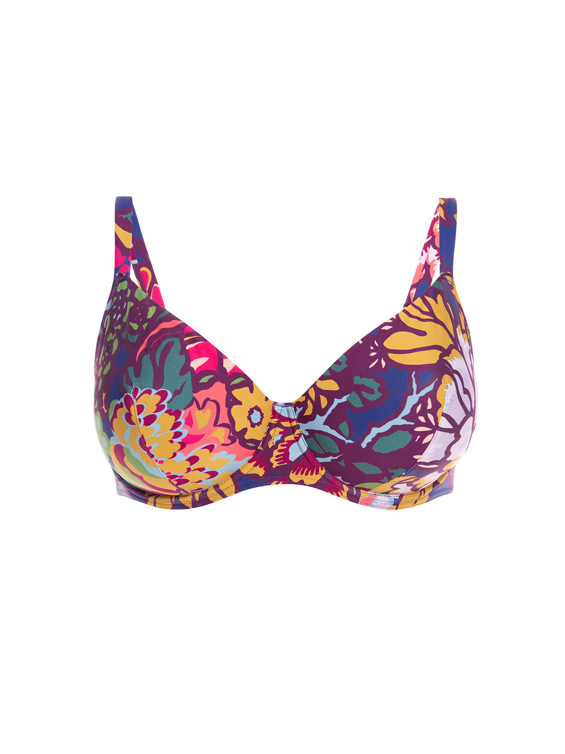 Bikini-Oberteil mit Bügeln. - Blütenprint