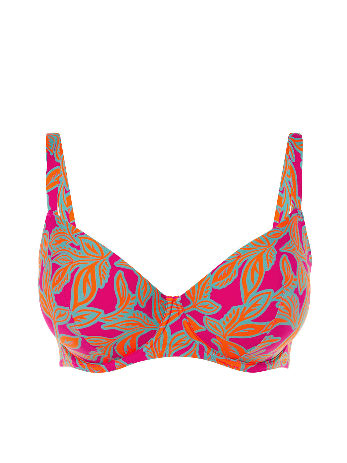 Bikini-Oberteil mit Bügeln. - Menara-Rosa-Print
