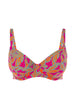 Bikini-Oberteil mit Bügeln. - Menara-Rosa-Print