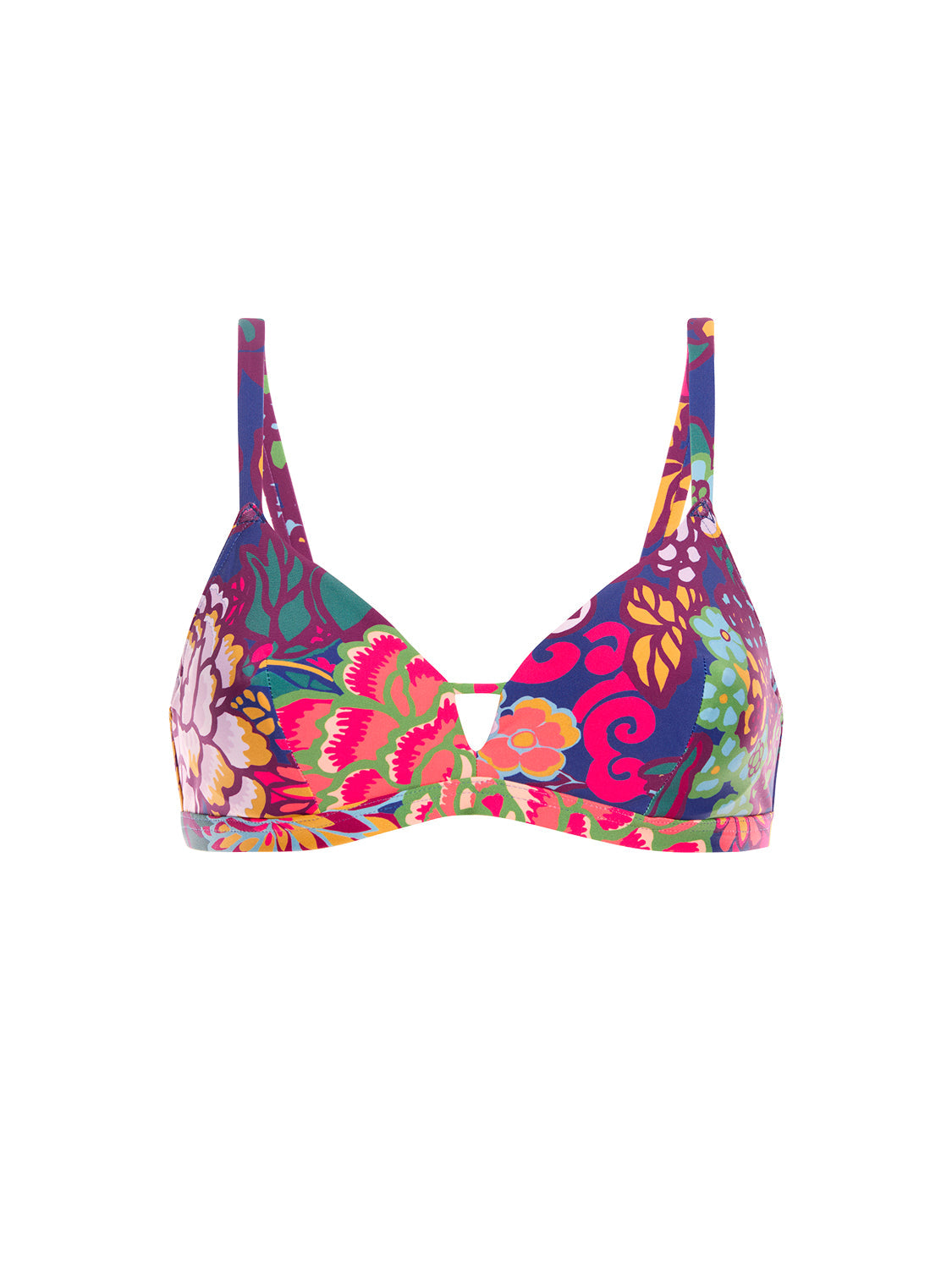 Triangel-Bikini mit Bügel - Blütenprint