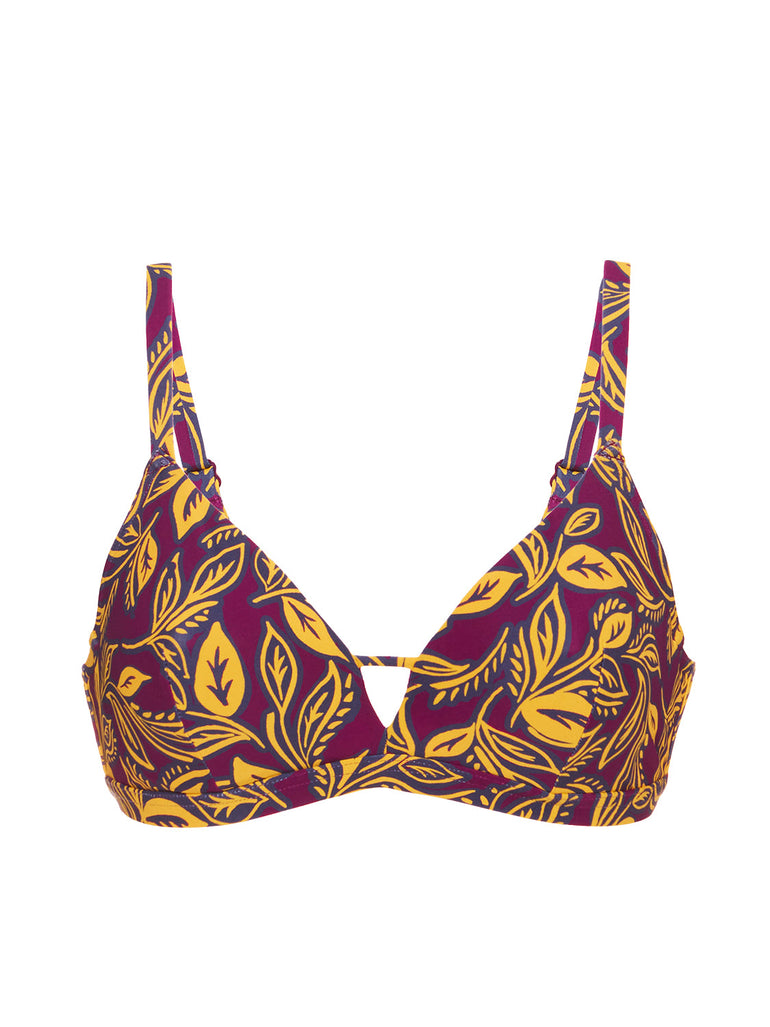 Triangel-Bikini mit Bügel - Agadir-Lila-Print