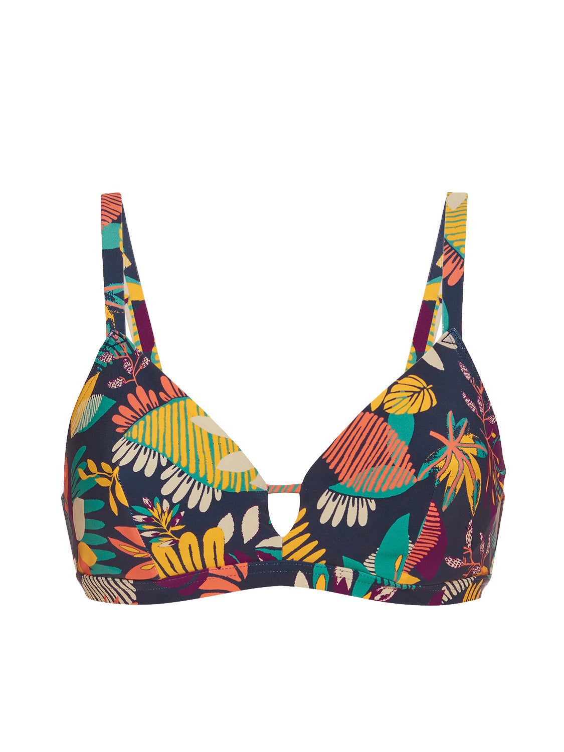 Triangel-Bikini mit Bügel - Küstenblau-Print