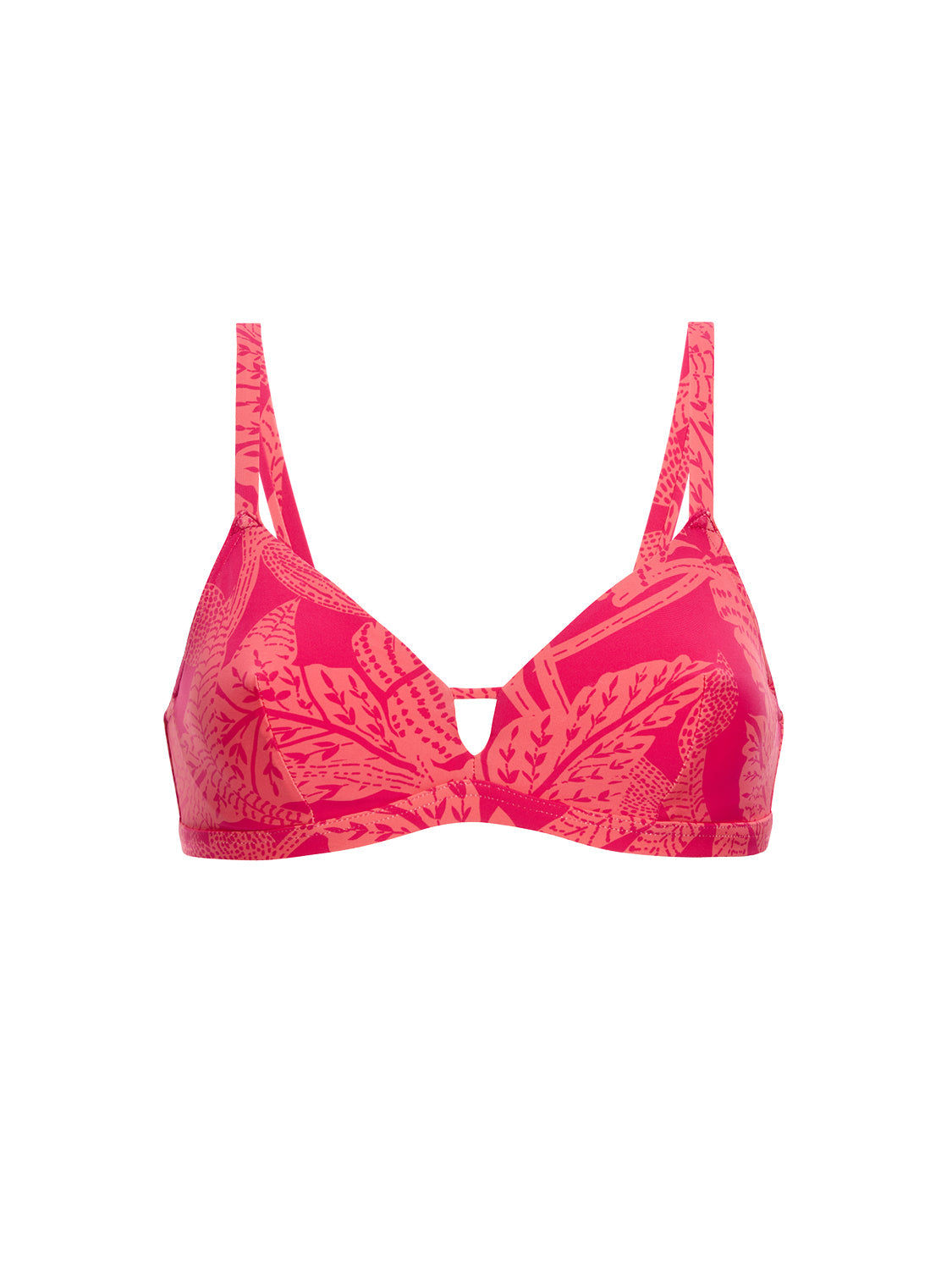 Triangel-Bikini mit Bügel - Leuchtend-Rosa-Print