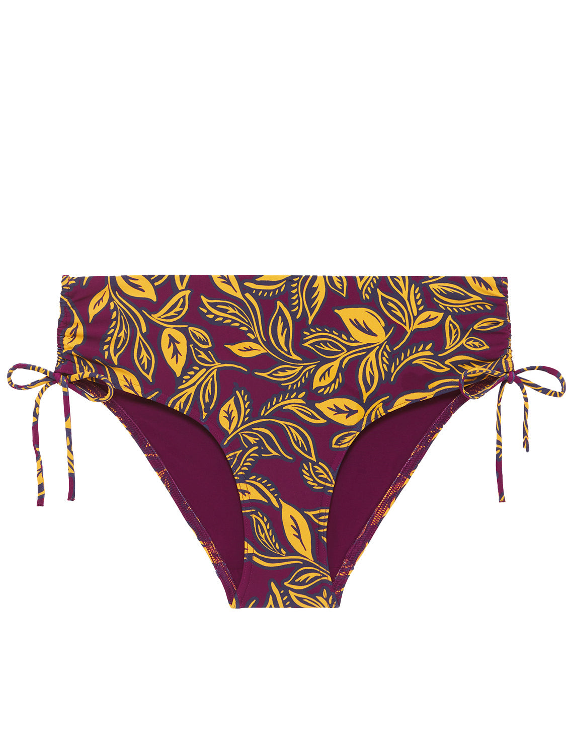 Bikini-Slip mit hohem Bund. - Agadir-Lila-Print