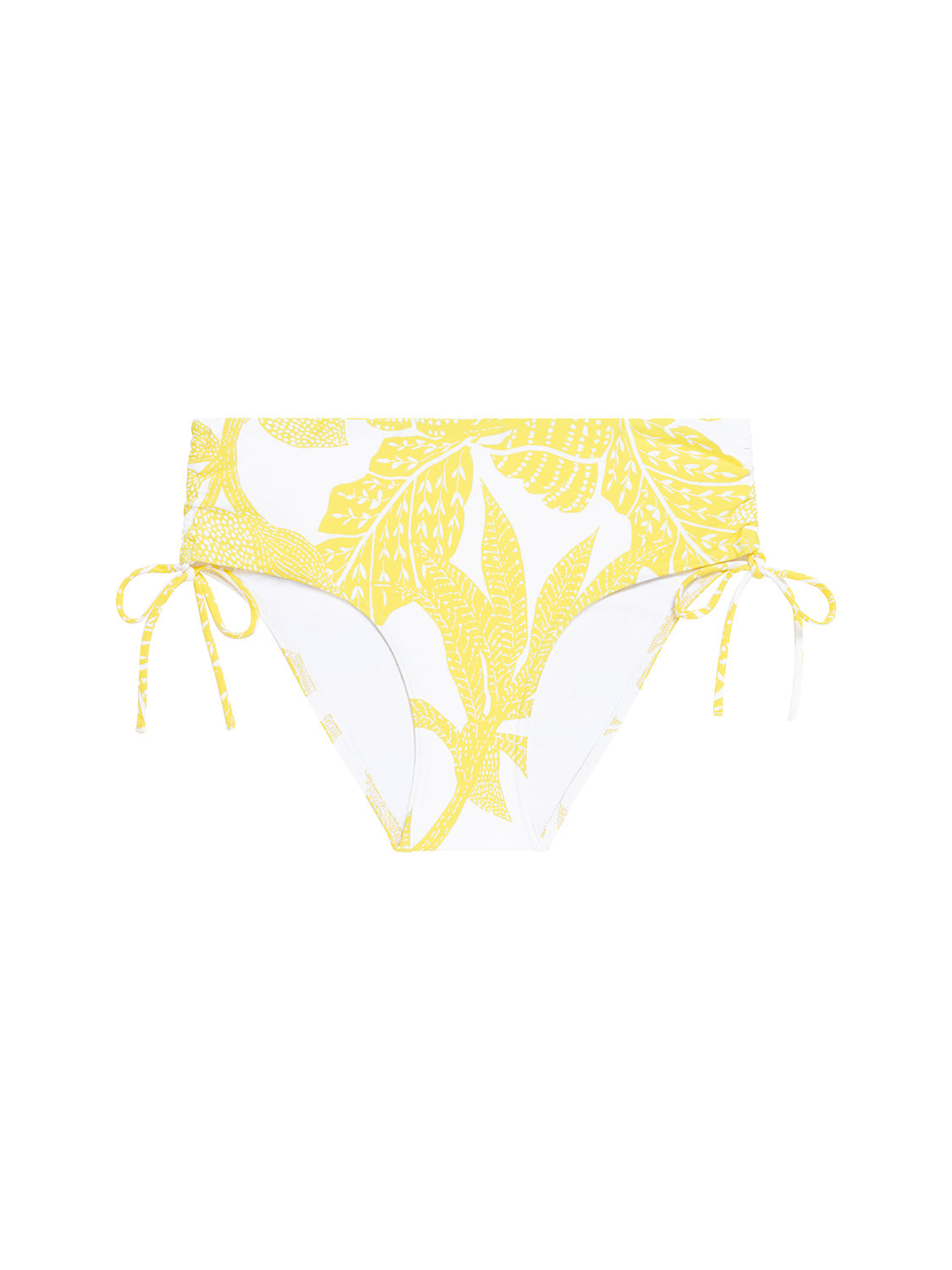 Bikini-Slip mit hohem Bund. - Tempelbaum-Print