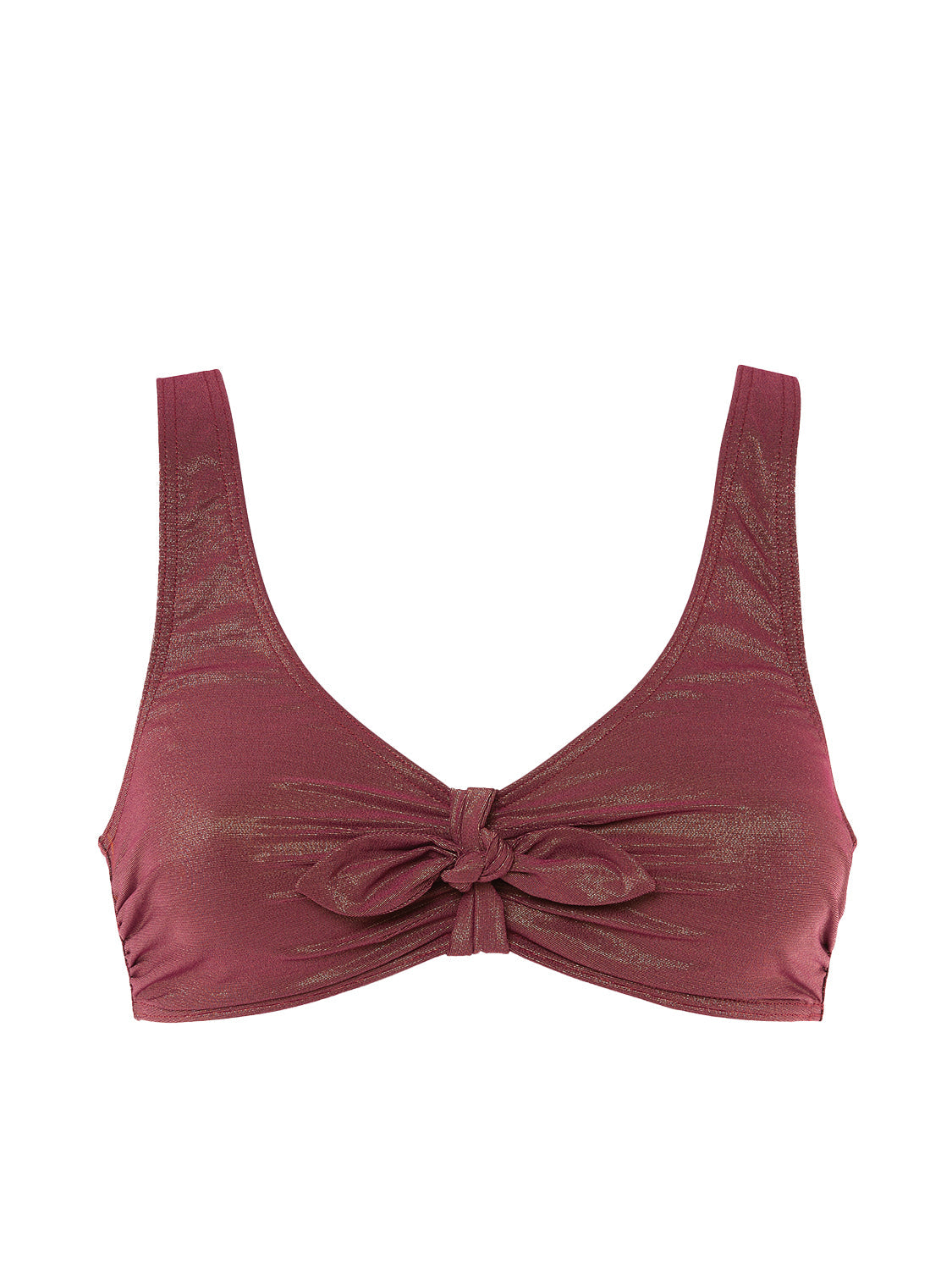 Bügelloser Triangel-Bikini - Lurex Dunkellila