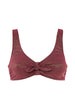 Bügelloser Triangel-Bikini - Lurex Dunkellila