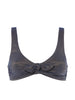 Bügelloser Triangel-Bikini - Lurex-Mitternacht